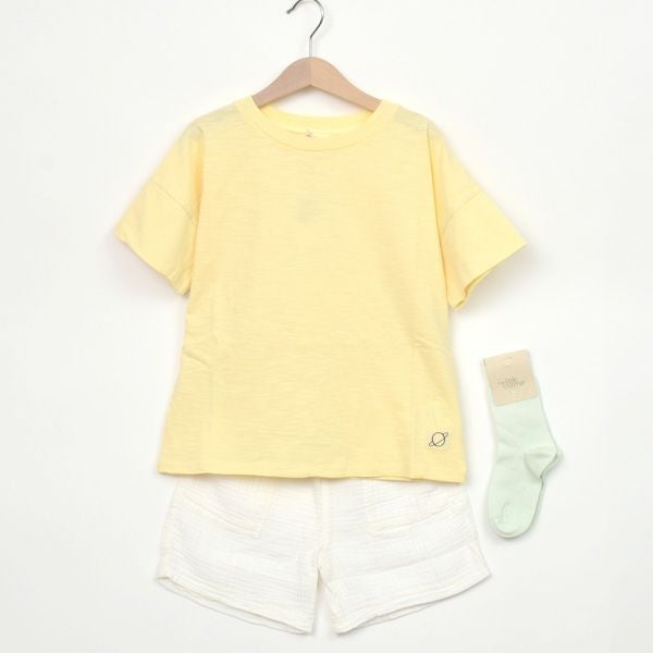 オーガニックコットン キッズスラブドロップショルダーＴシャツ(半袖)