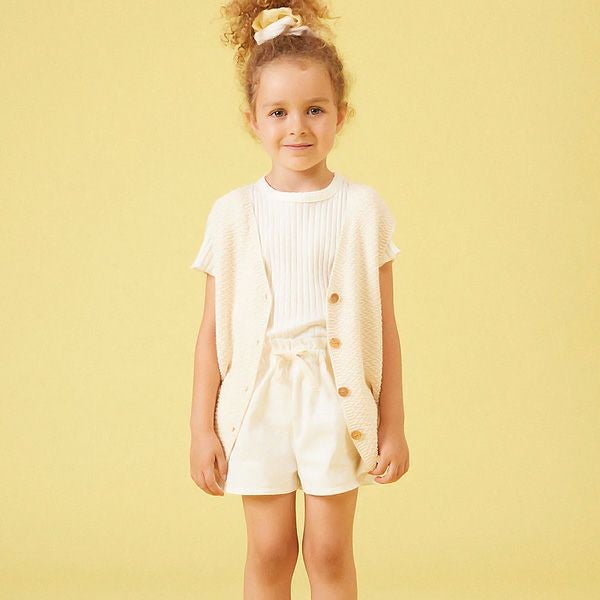 オーガニックコットン キッズリブスラブラッフルＴシャツ(半袖)