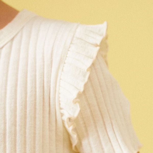 オーガニックコットン キッズリブスラブラッフルＴシャツ(半袖)