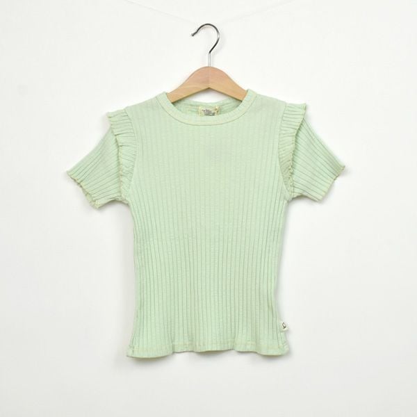オーガニックコットン キッズリブスラブラッフルＴシャツ(半袖)