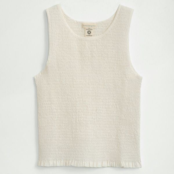 オーガニックコットン スモックノースリーブトップ