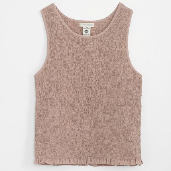 オーガニックコットン スモックノースリーブトップ