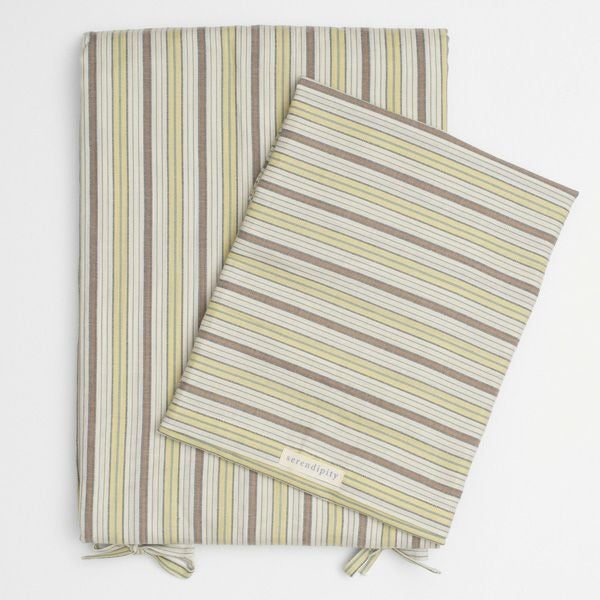 オーガニックコットン 掛け布団カバー&ピローケース MistyStripes