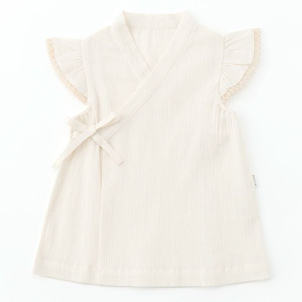 オーガニックコットン ベビー楊柳フリル甚平