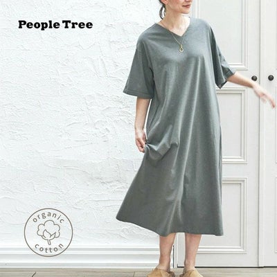 オーガニックコットン スラブ天竺ワンピース