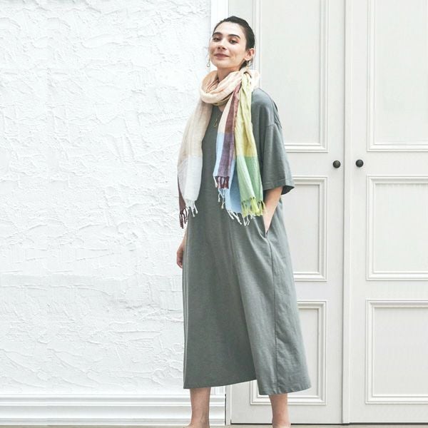 オーガニックコットン スラブ天竺ワンピース