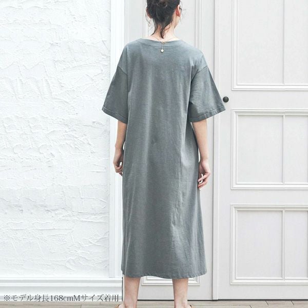 オーガニックコットン スラブ天竺ワンピース