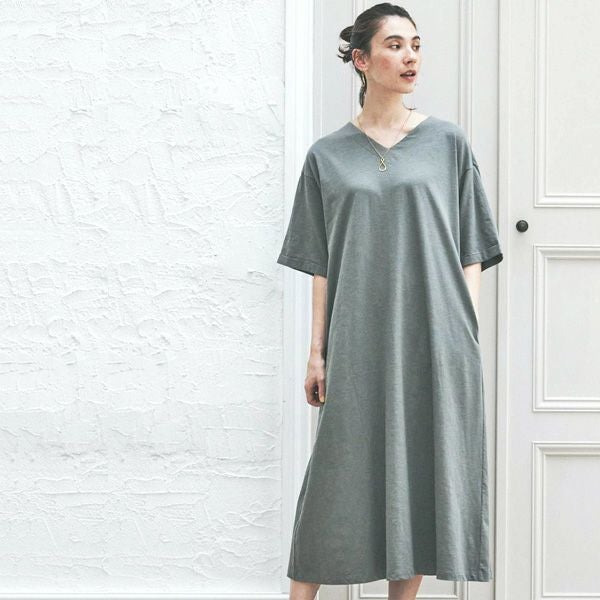 オーガニックコットン スラブ天竺ワンピース