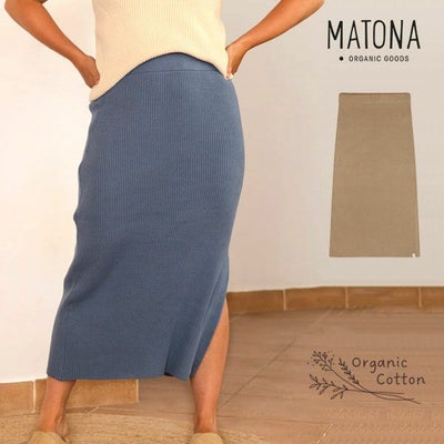 オーガニックコットン サイドスリットスカート