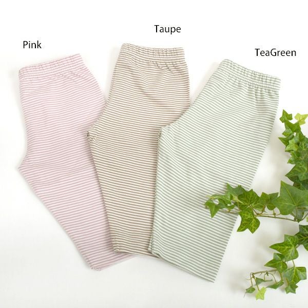 オーガニックコットン キッズカプリレギンスFineStripe