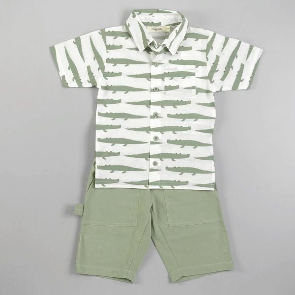 オーガニックコットン キッズペインターハーフパンツ