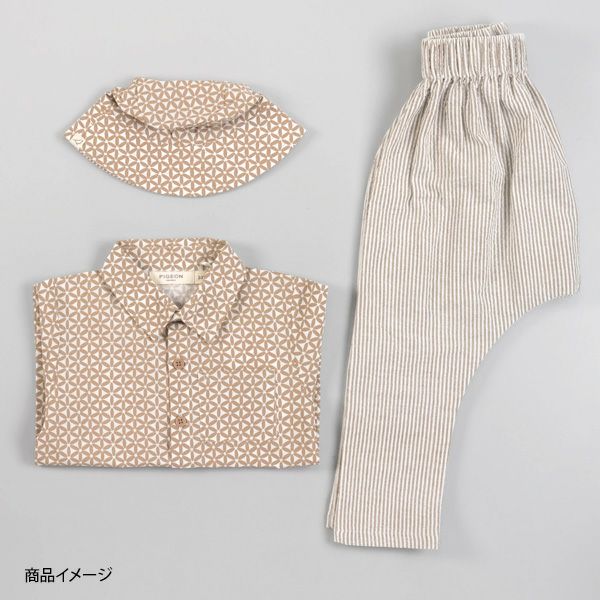 オーガニックコットン キッズシアサッカーバギーパンツ