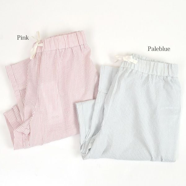 オーガニックコットン シアサッカーリラックスパンツ