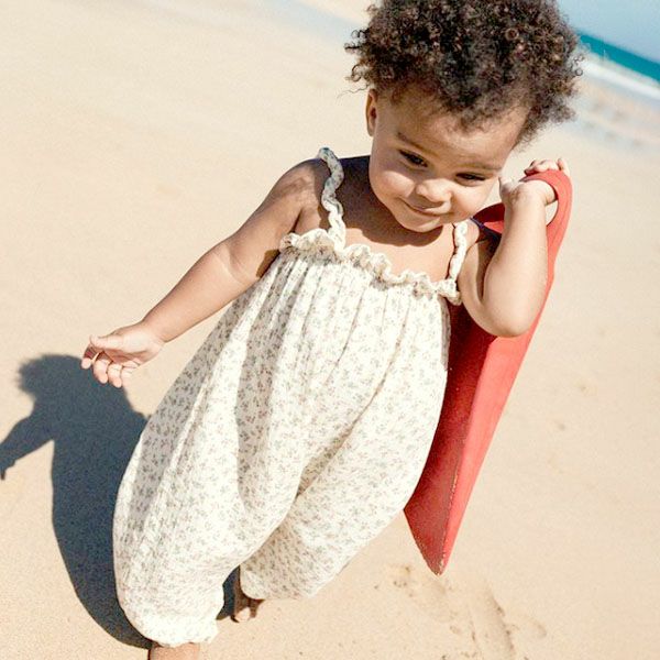 オーガニックコットン ベビーガーゼサロペット