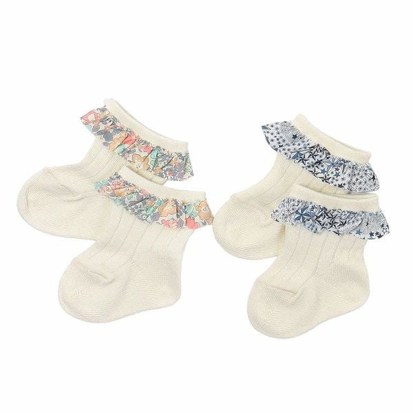 オーガニックコットン ベビーフリルソックス リバティ