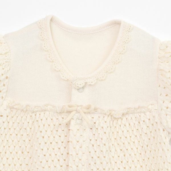 オーガニックコットン ベビーソルブロンメッシュ半袖カバーオール