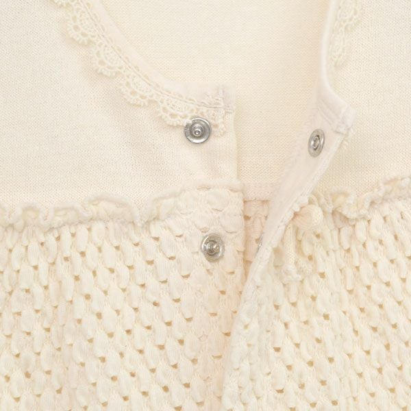 オーガニックコットン ベビーソルブロンメッシュ半袖カバーオール