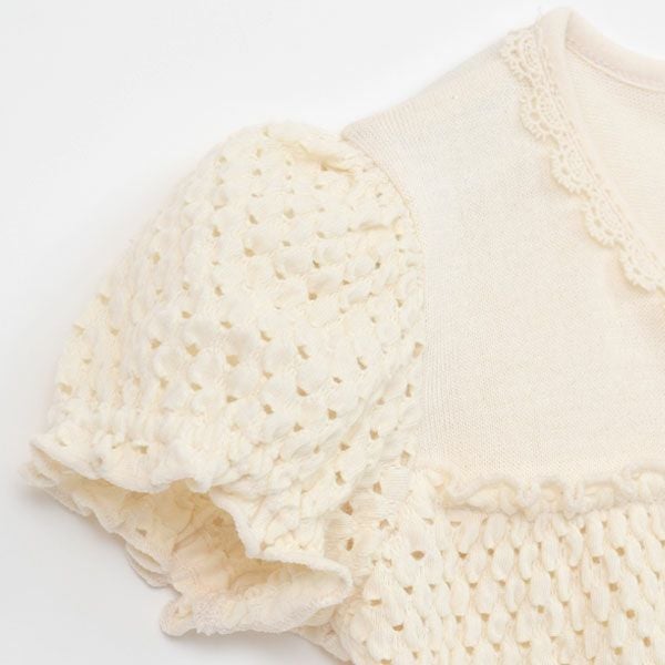 オーガニックコットン ベビーソルブロンメッシュ半袖カバーオール