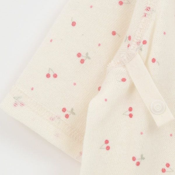 オーガニックコットン ベビー吊天竺中肌着 さくらんぼ