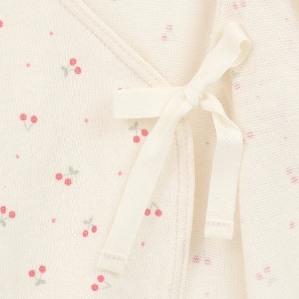 オーガニックコットン ベビー吊天竺中肌着 さくらんぼ