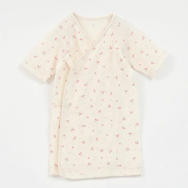 オーガニックコットン ベビー吊天竺中肌着 さくらんぼ