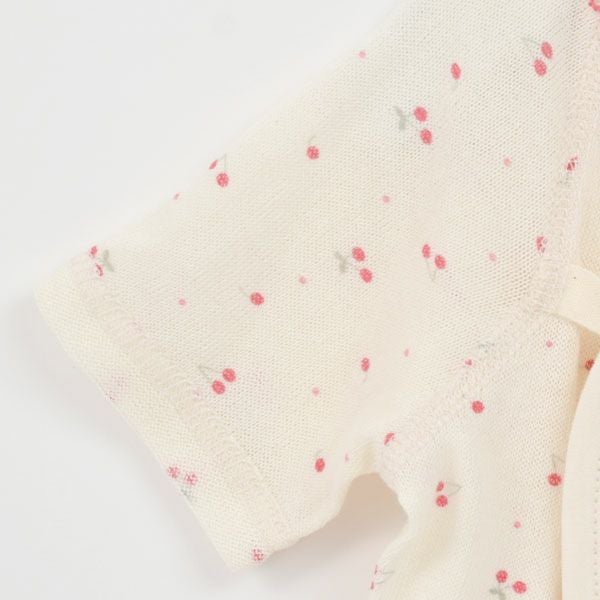 オーガニックコットン ベビー吊天竺コンビオール さくらんぼ