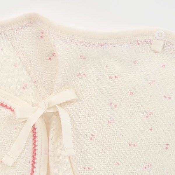 オーガニックコットン ベビー吊天竺コンビオール さくらんぼ