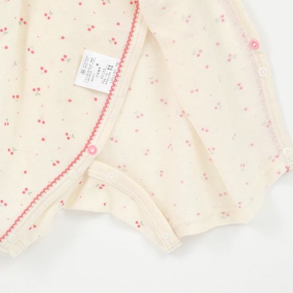 オーガニックコットン ベビー吊天竺コンビオール さくらんぼ