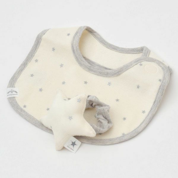 オーガニックコットン ベビー吊天竺スタイ シルバースター