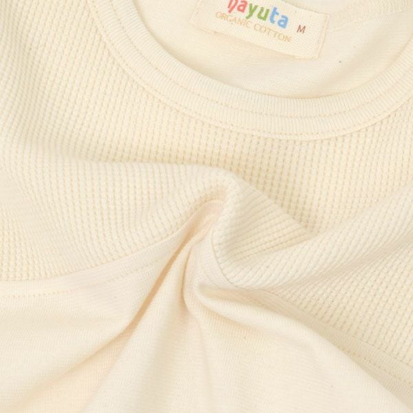 オーガニックコットン キッズワッフル切替半袖Tシャツ
