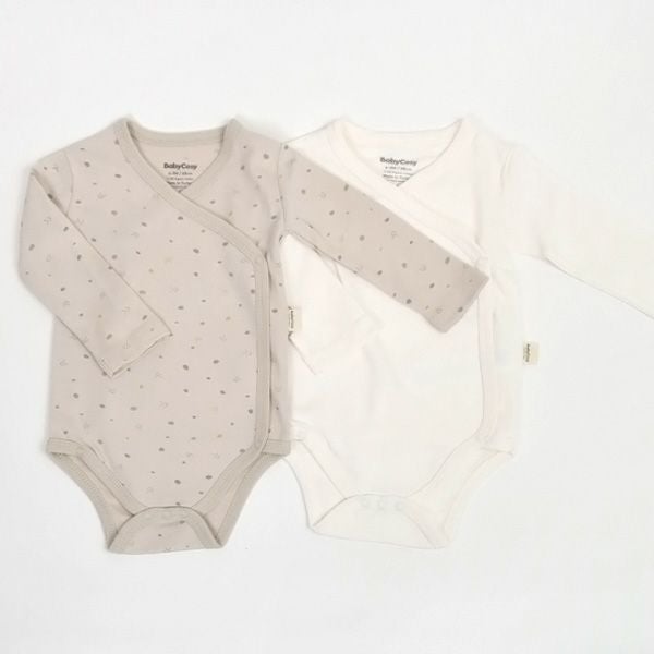 オーガニックコットン ベビー長袖あわせボディGeometric(2枚セット)