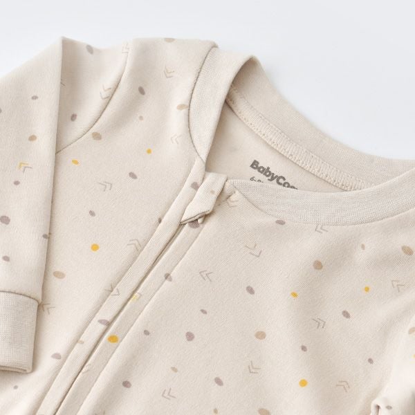 オーガニックコットン ベビージッパーロンパースGeometric