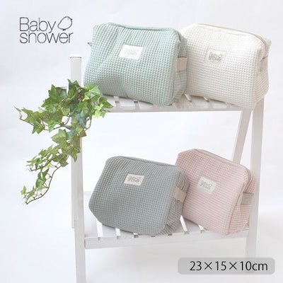 オーガニックコットン トイレタリーポーチ CAMILA ワッフル