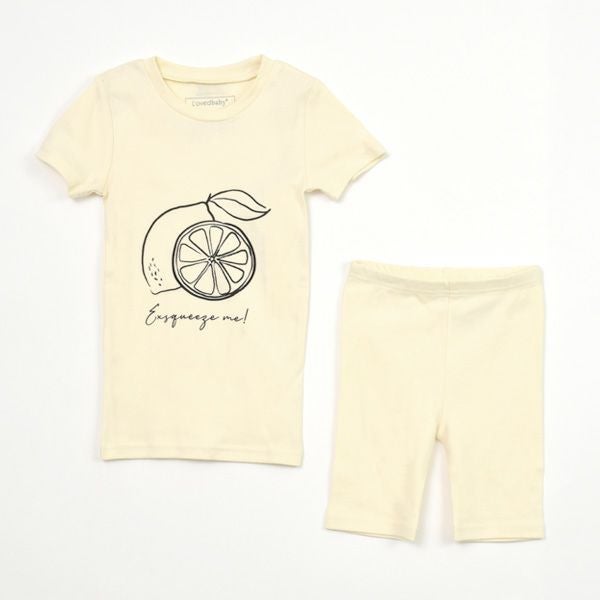 オーガニックコットン キッズパジャマセット lemon