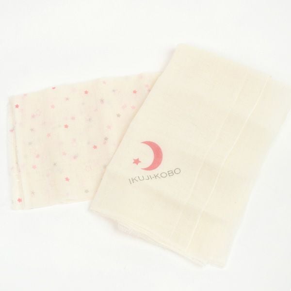 オーガニックコットン ベビー知多木綿ガーゼハンカチ2枚入 金平糖