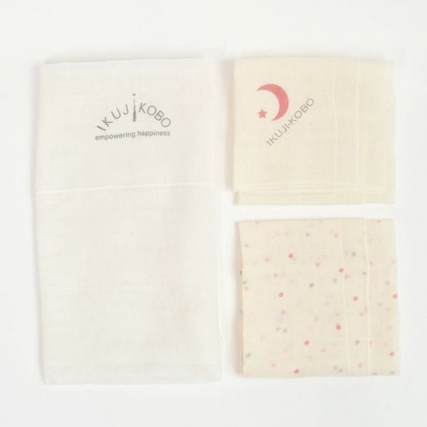 オーガニックコットン ベビー知多木綿ガーゼ沐浴セット 金平糖
