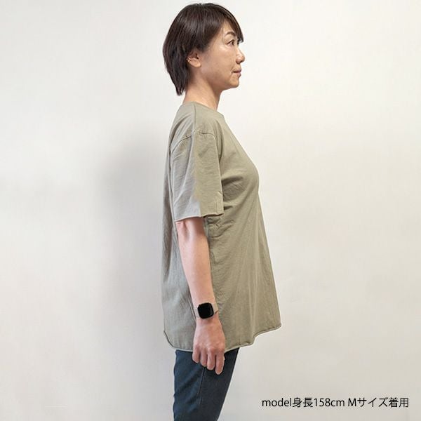 オーガニックコットン メンズ天竺カットオフTシャツ(半袖)