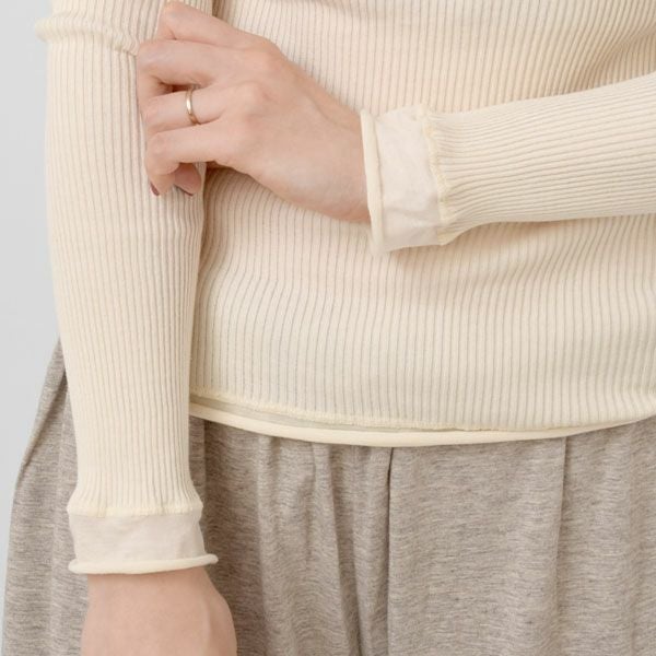 オーガニックコットン チューブテレコタートル(長袖) ナチュラル M