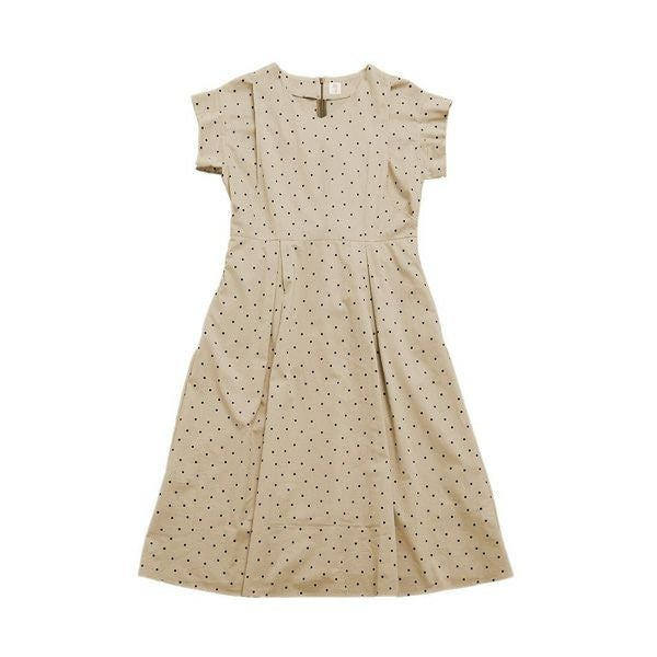 オーガニックコットン ドットすっきりシルエットワンピース