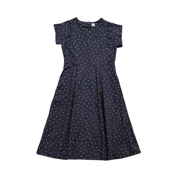 オーガニックコットン ドットすっきりシルエットワンピース