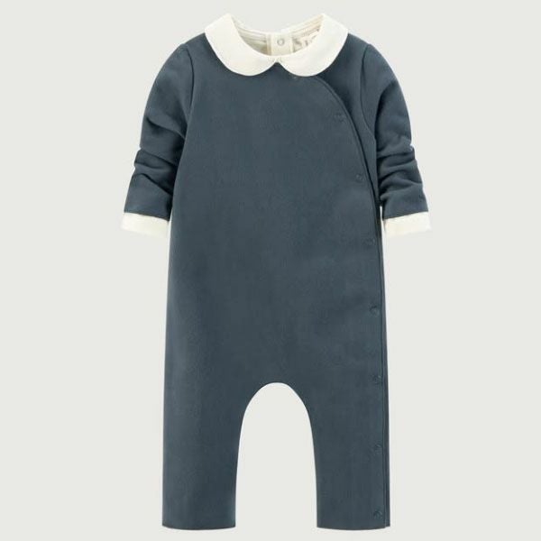 オーガニックコットン ベビーラウンドネックカバーオール(長袖)