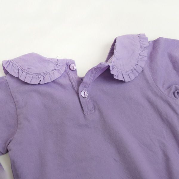 オーガニックコットン ベビーベーシックフリルカラーボディスーツ(長袖)