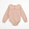 オーガニックコットン ベビーベーシックフリルカラーボディスーツ(長袖)