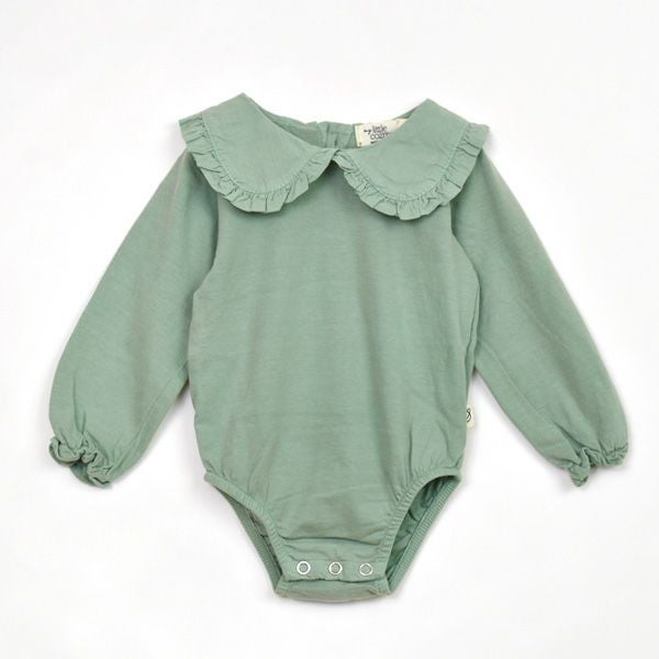オーガニックコットン ベビーベーシックフリルカラーボディスーツ(長袖)