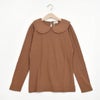 オーガニックコットン キッズベーシックフリルカラーTシャツ(長袖)