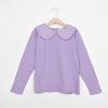 オーガニックコットン キッズベーシックフリルカラーTシャツ(長袖)