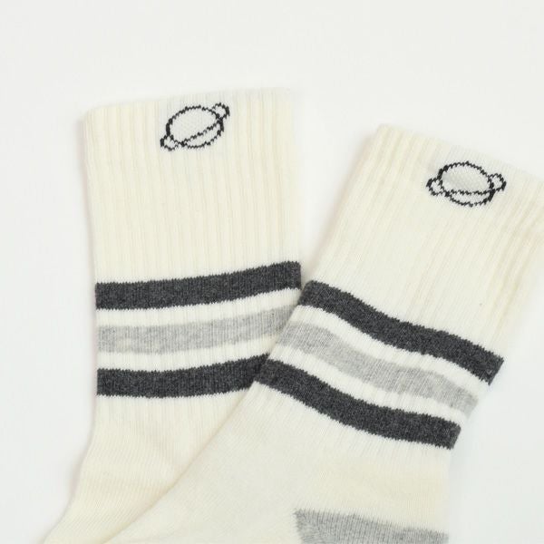 オーガニックコットン キッズストライプメランジソックス