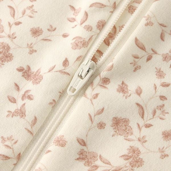 オーガニックコットン ベビー 足つきジッパーカバーオール(長袖)