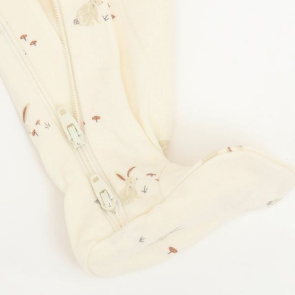 オーガニックコットン ベビー 足つきジッパーカバーオール(長袖)