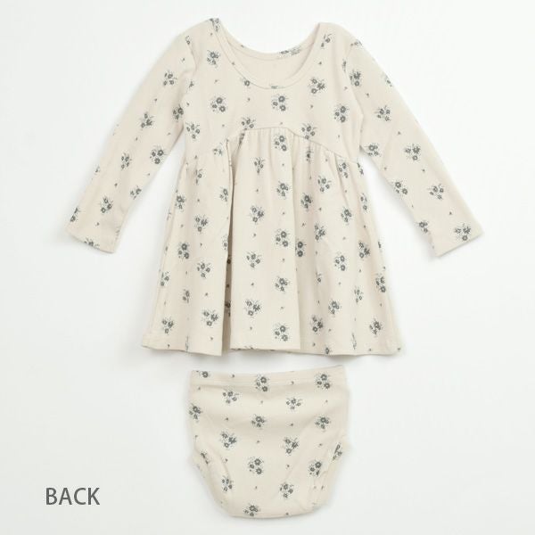 オーガニックコットン ベビーリブロングスリーブドレス＆ブルマ